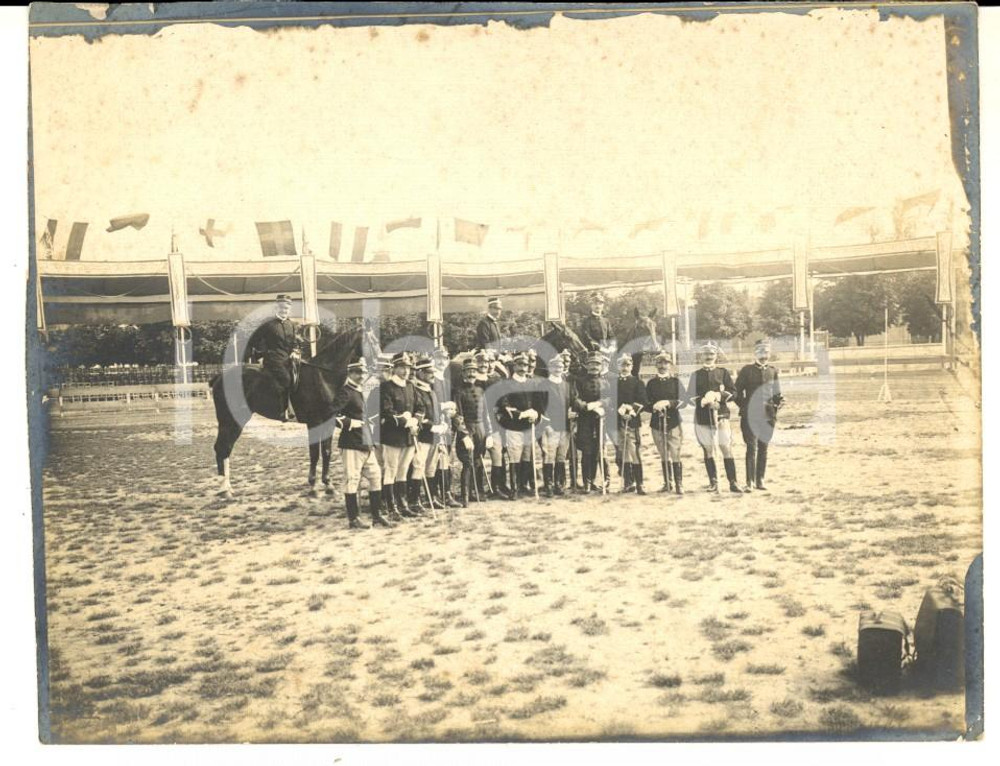 Fotografia d epoca originale 1902 TORINO IPPICA Concorso internazionale  Ufficiali giudici di gara FOTO 12x9 1