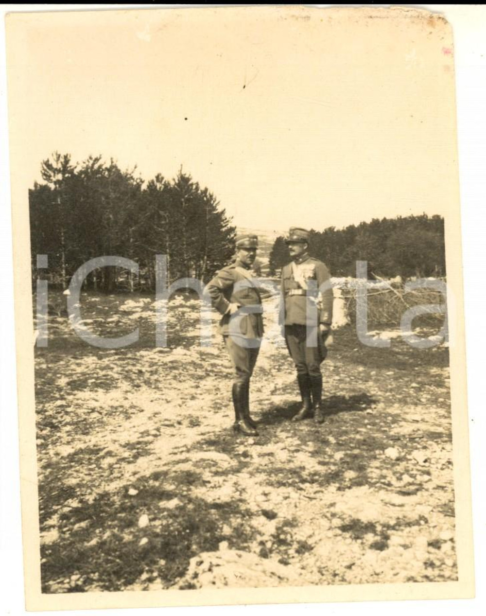 Fotografia d epoca originale 1910 ca VENETO REGIO ESERCITO Coppia di ufficiali decorati Foto 9x12 cm 1