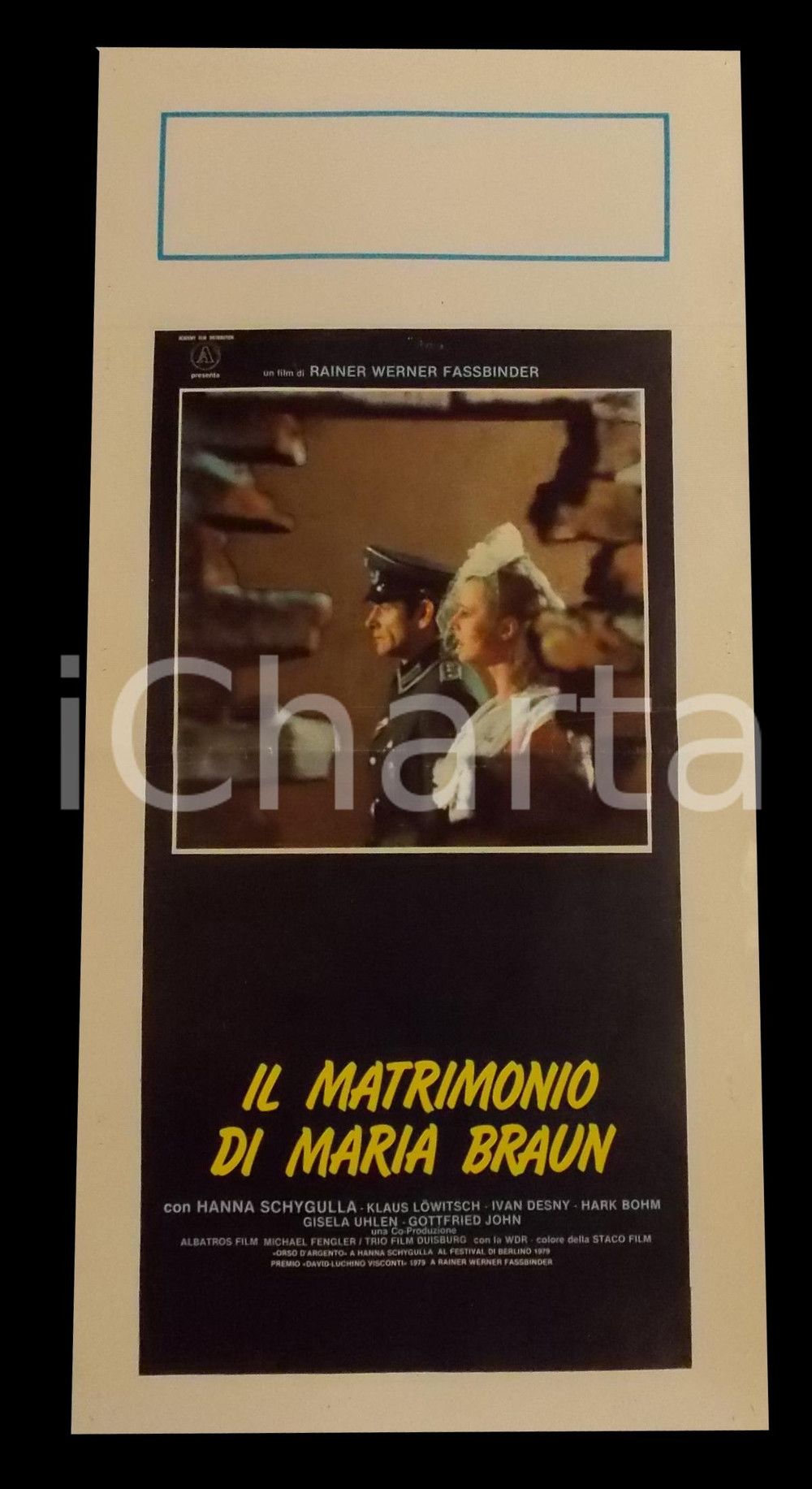 Materiale cinematografico d’epoca 1979 IL MATRIMONIO DI MARIA BRAUN Rainer Werner FASSBINDER Manifesto 32x70 cm 1