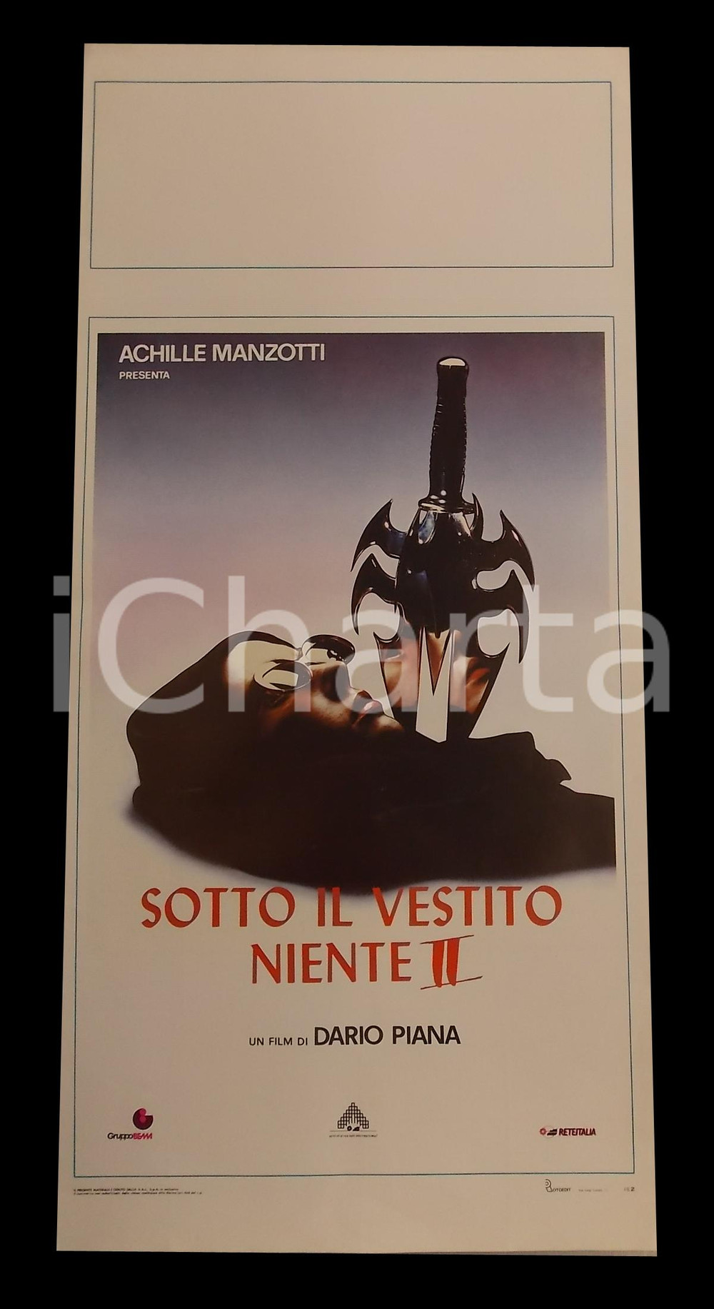 Materiale cinematografico d’epoca 1988 SOTTO IL VESTITO NIENTE II FranÃ§oisEric GENDRON Manifesto 32x70 cm 1