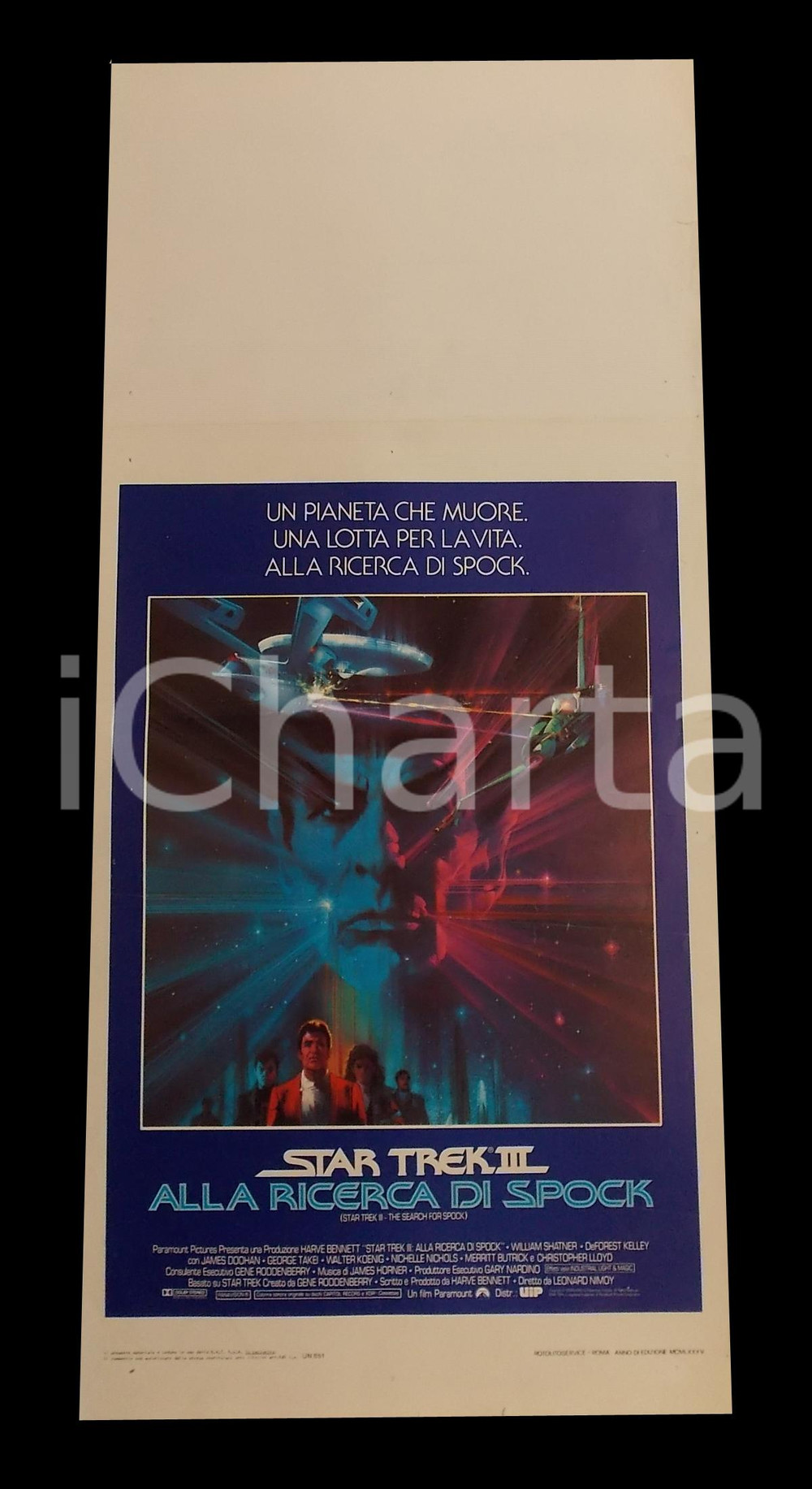 Materiale cinematografico d’epoca 1984 STAR TREK III Alla ricerca di Spock  Leonard NIMOY Manifesto 32x70 cm 1