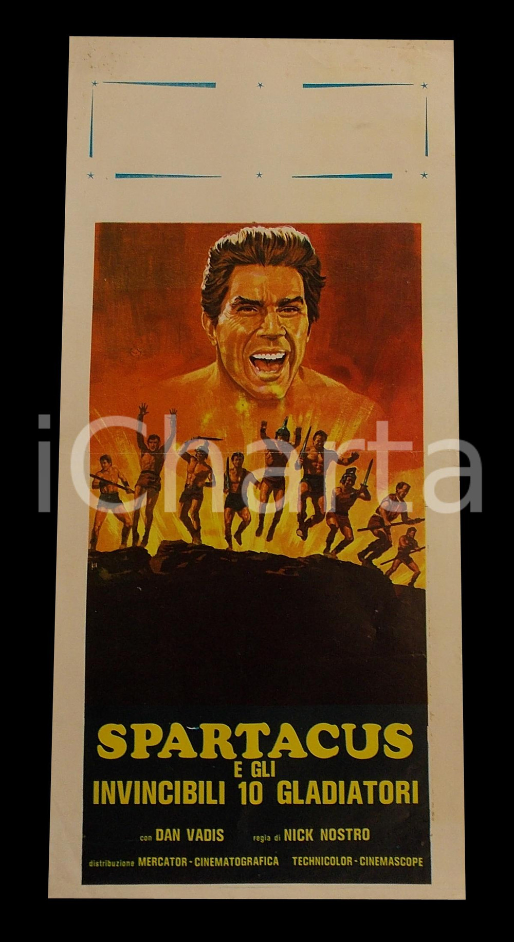 Materiale cinematografico d’epoca 1964 SPARTACUS E GLI INVINCIBILI 10 GLADIATORI Dan VADIS Manifesto PEPLUM 3 1