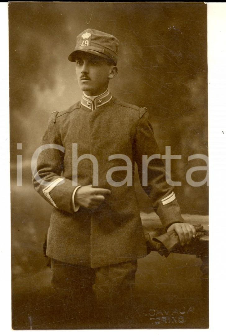 Fotografia d epoca originale 1915 ca WW1 TORINO REGIO ESERCITO Ufficiale del 49Â° Fanteria  Foto M. CAVAJA 1