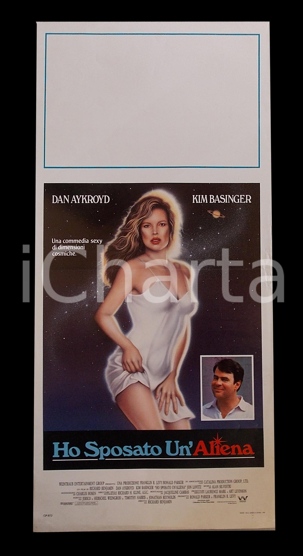 Materiale cinematografico d’epoca 1989 HO SPOSATO UN ALIENA Kim BASINGER Dan AYKROYD Jon LOVITZ Manifesto 32x70 1