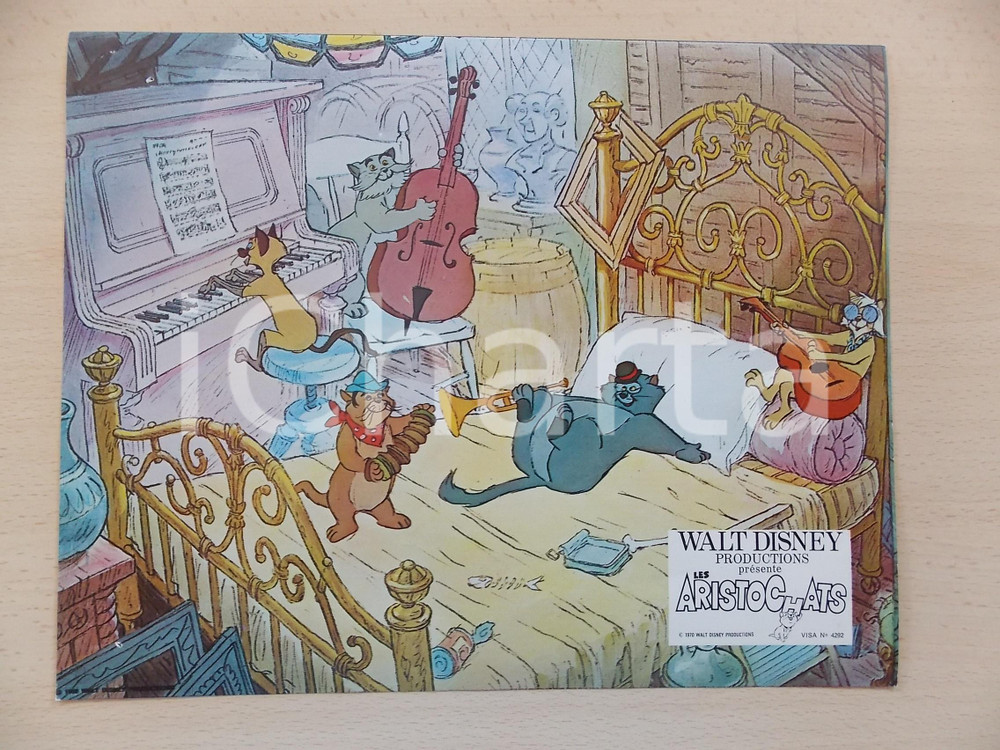 Materiale cinematografico d’epoca 1970 GLI ARISTOGATTI Walt DISNEY  Jam session dei gatti jazzisti Lobby card 1