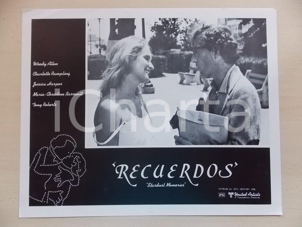 Materiale cinematografico d’epoca 1980 STARDUST MEMORIES Woody ALLEN MarieChristine BARRAULT Lobby card 34x28 cm 1