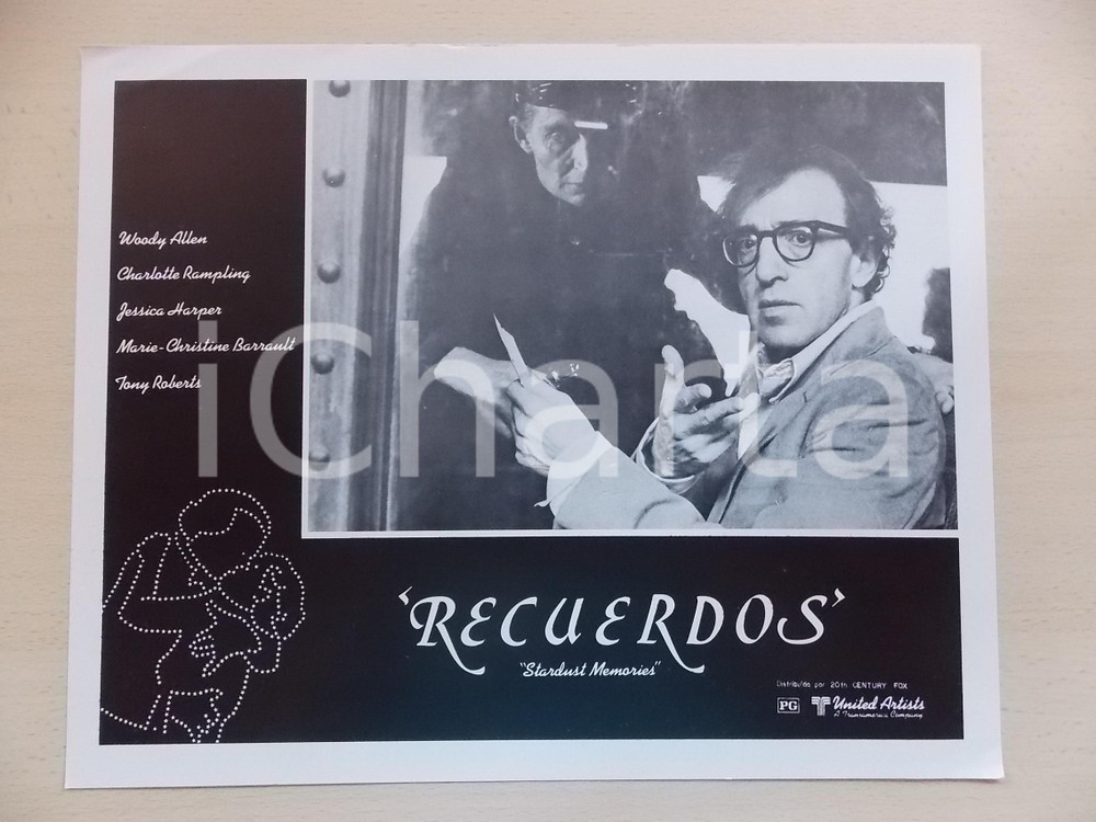 Materiale cinematografico d’epoca 1980 STARDUST MEMORIES Controllore oblitera biglietto a Woody ALLEN Lobby card 1