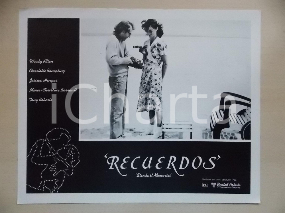 Materiale cinematografico d’epoca 1980 STARDUST MEMORIES Woody ALLEN e Charlotte RAMPLING al porto Lobby card 1