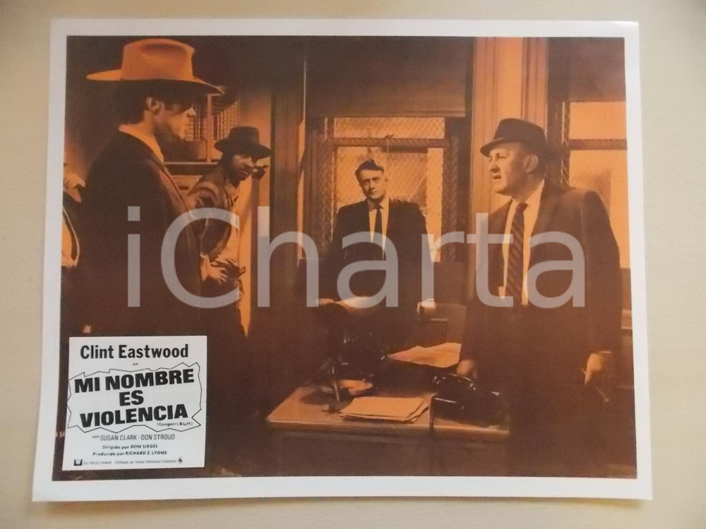 Materiale cinematografico d’epoca 1968 L UOMO DALLA CRAVATTA DI CUOIO Clint EASTWOOD Lee J. COBB Lobby card 1