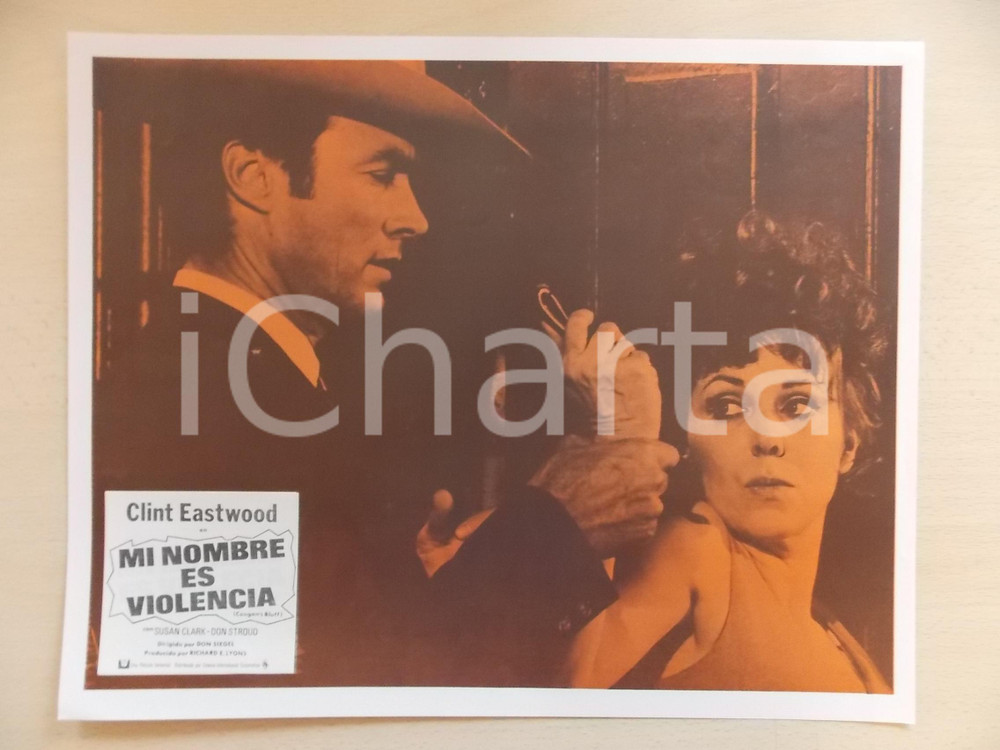 Materiale cinematografico d’epoca 1968 L UOMO DALLA CRAVATTA DI CUOIO Clint EASTWOOD Tisha STERLING Lobby card 1