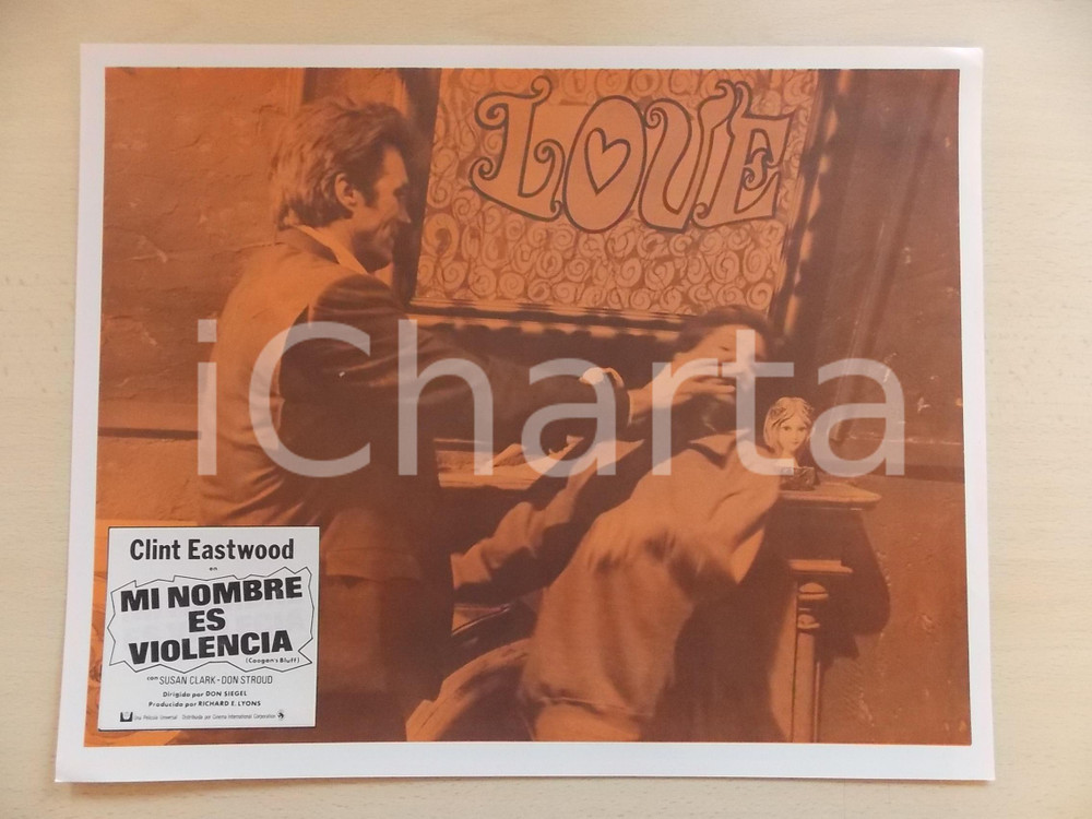 Materiale cinematografico d’epoca 1968 L UOMO DALLA CRAVATTA DI CUOIO Clint EASTWOOD Lobby card ED. MESSICANA 1