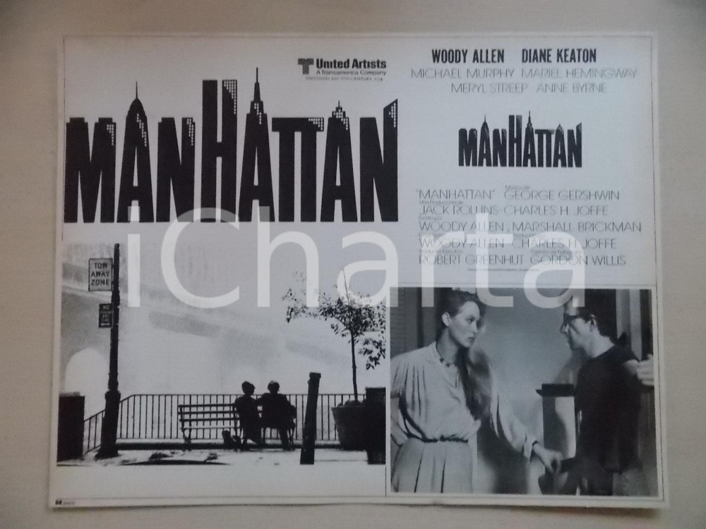 Materiale cinematografico d’epoca 1979 MANHATTAN Woody ALLEN parla con Meryl STREEP Lobby card EDIZIONE MESSICANA 1