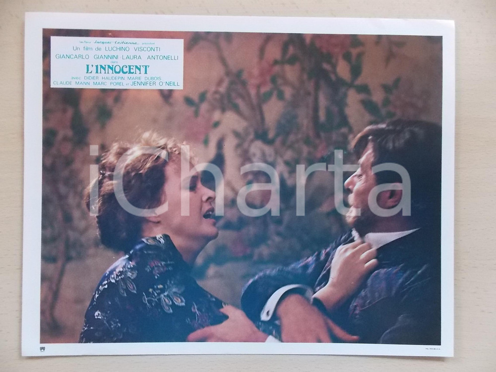Materiale cinematografico d’epoca 1976 L INNOCENTE Lite tra Laura ANTONELLI e Giancarlo GIANNINI Lobby card 29x23 1