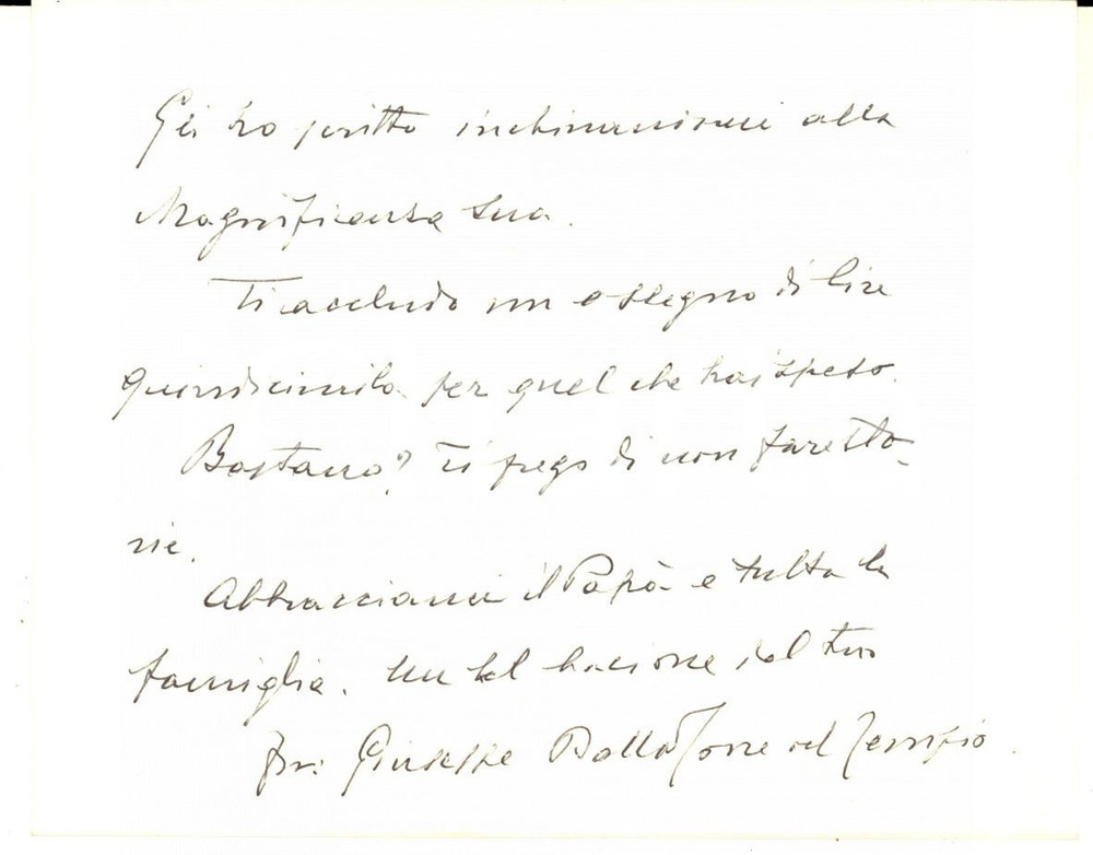 Autografo originale 1964 ROMA L OSSERVATORE ROMANO Biglietto auguri Giuseppe DALLA TORRE  Autografo 1