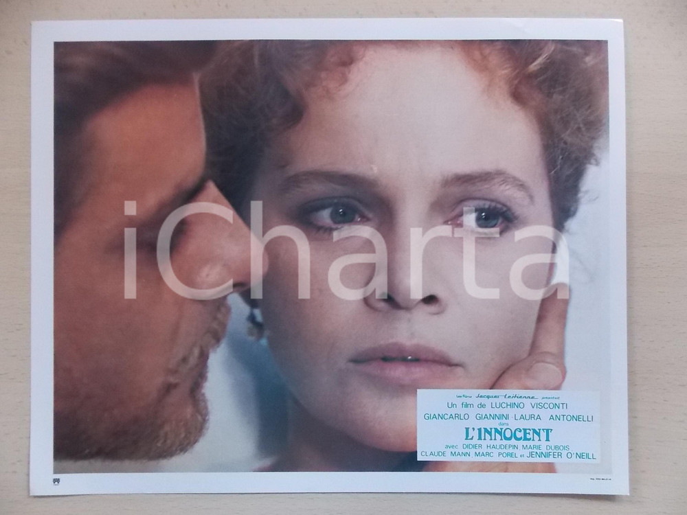 Materiale cinematografico d’epoca 1976 L INNOCENTE Laura ANTONELLI Giancarlo GIANNINI ritratto Lobby card 29x23 1