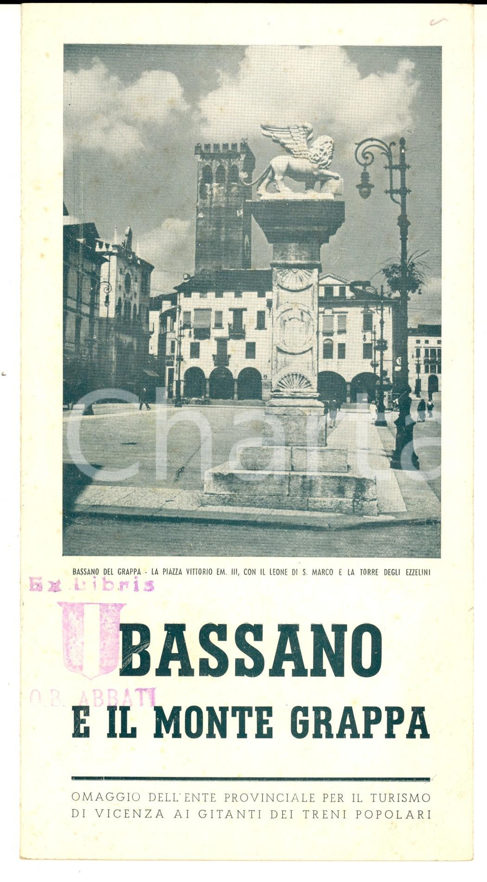 Materiale pubblicitario d’epoca 1938 BASSANO E IL MONTE GRAPPA   Pieghevole TURISMO VINTAGE ILLUSTRATO 1