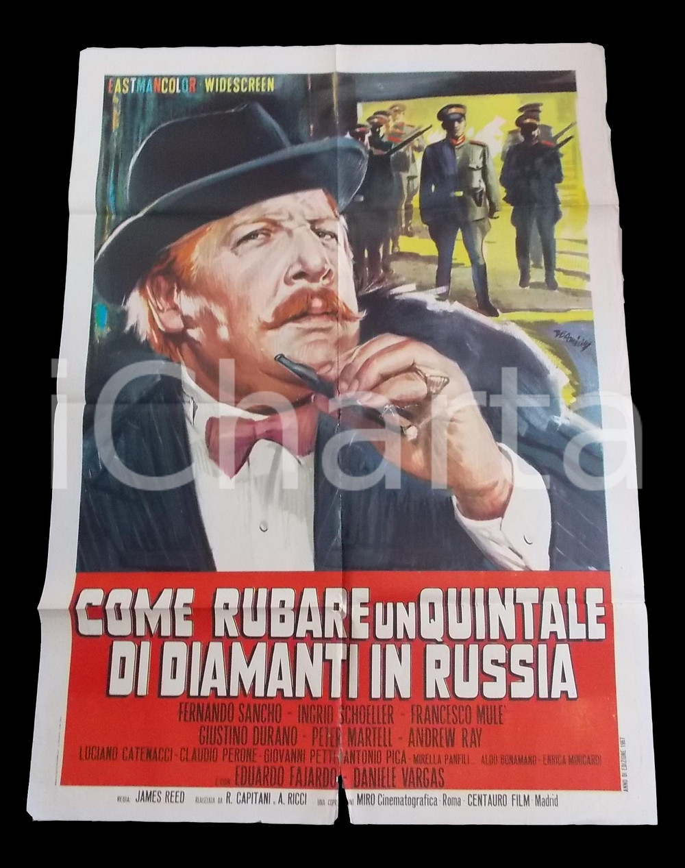 Materiale cinematografico d’epoca 1967 COME RUBARE UN QUINTALE DI DIAMANTI IN RUSSIA Fernando SANCHO Manifesto 1