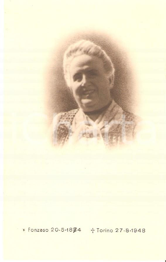 Oggetto da collezione cartaceo 1948 TORINO In memoria di Nella ARNALDI SEBBEN Croce di guerra WW1 Santino 1