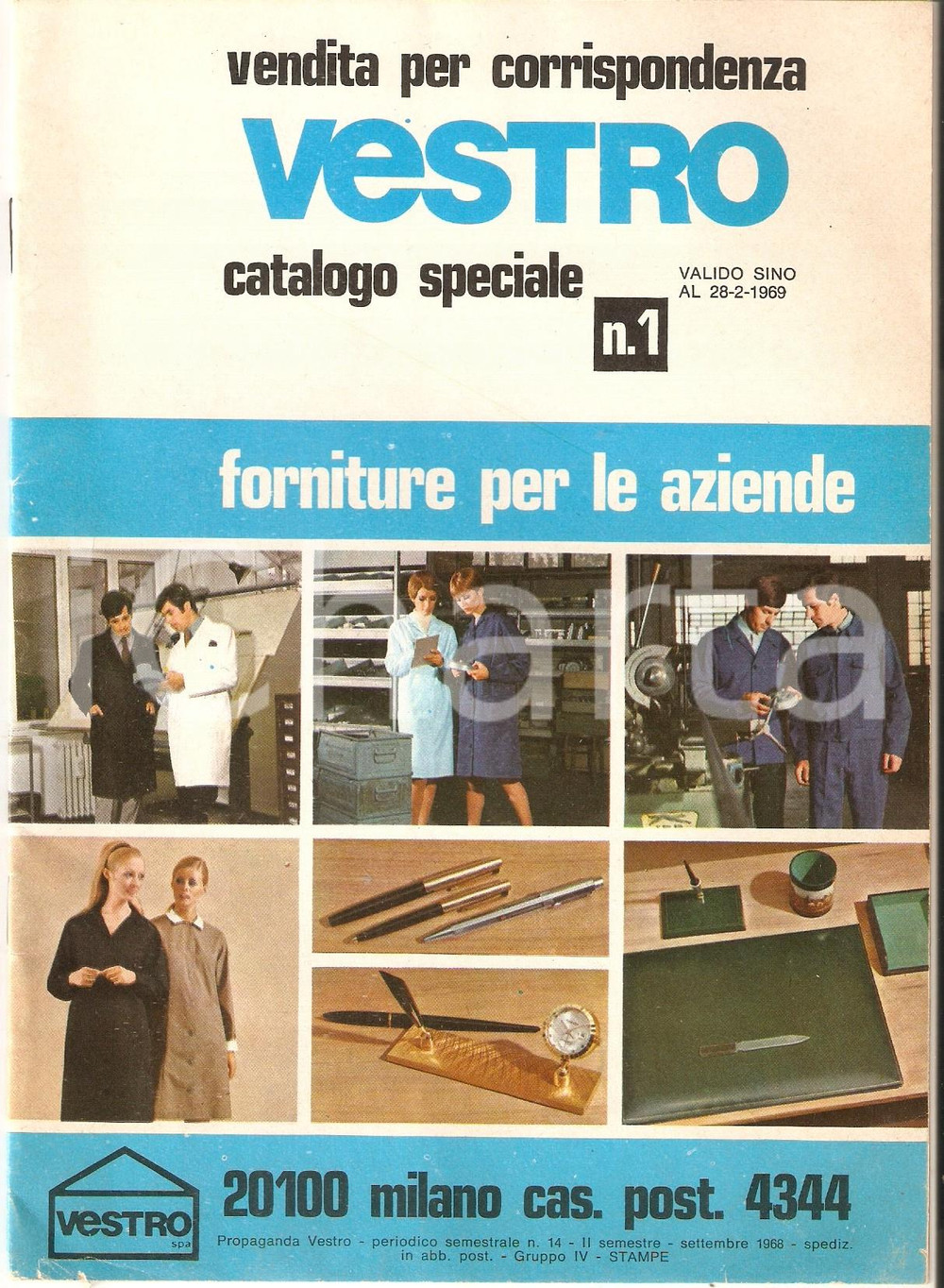Materiale pubblicitario d’epoca 1969 MILANO  VESTRO Catalogo speciale n.1  Forniture per le aziende 1