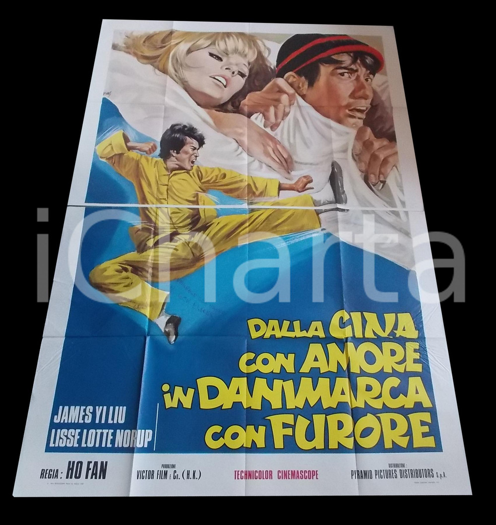 Materiale cinematografico d’epoca 1973 DALLA CINA CON AMORE...IN DANIMARCA CON FURORE WaiMan CHAN Manifesto 1