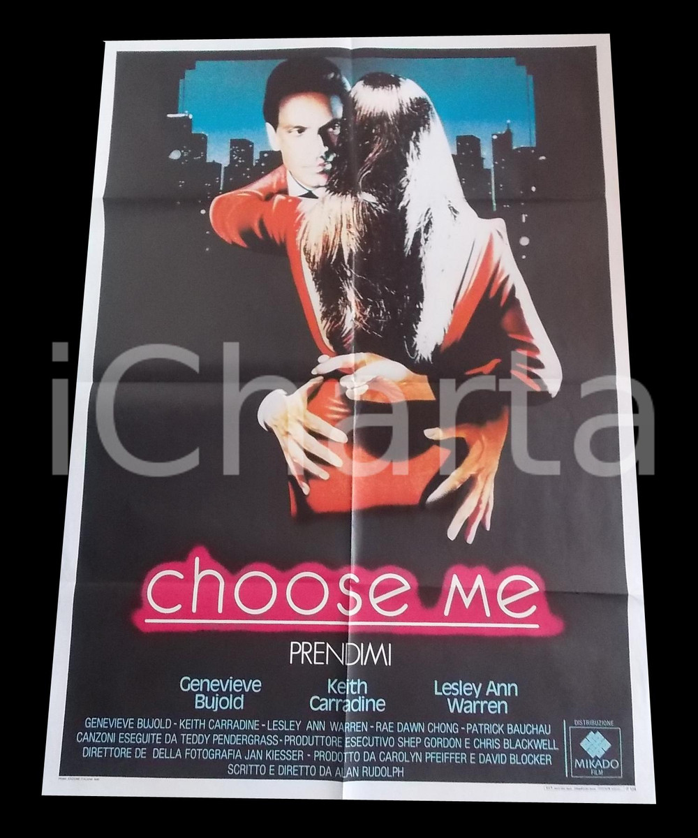 Materiale cinematografico d’epoca 1984 CHOOSE ME  PRENDIMI Keith CARRADINE GeneviÃ¨ve BUJOLD Manifesto 100x140 cm 1