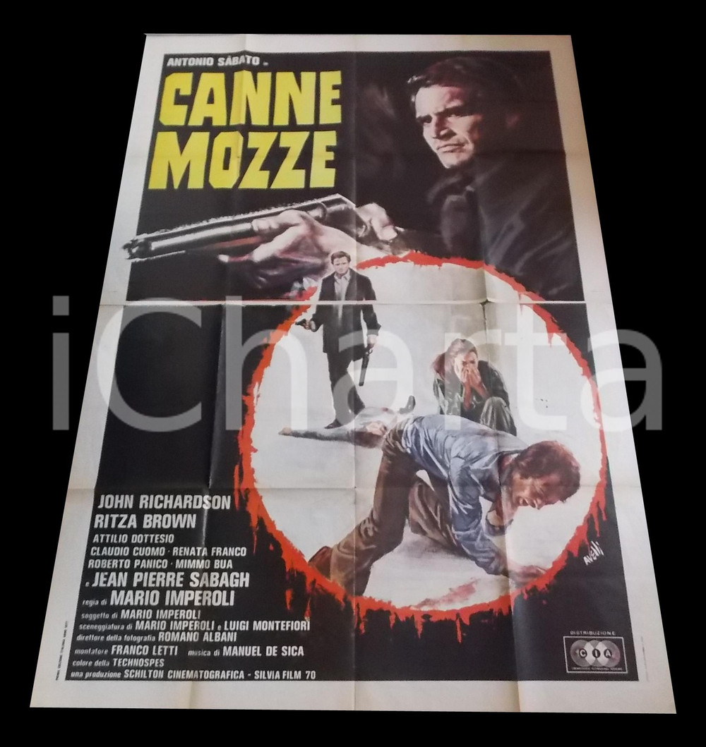 Materiale cinematografico d’epoca 1977 CANNE MOZZE Antonio SABATO Ritza BROWN Attilio DOTTESIO Manifesto 140x200 1