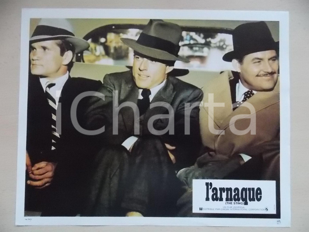 Materiale cinematografico d’epoca 1973 LA STANGATA Robert REDFORD Robert SHAW Lobby card EDIZIONE FRANCESE 29x23 1