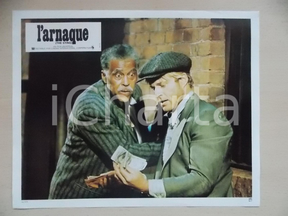 Materiale cinematografico d’epoca 1973 LA STANGATA Robert REDFORD Robert Earl JONES Lobby card EDIZIONE FRANCESE 1