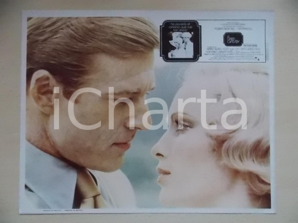 Materiale cinematografico d’epoca 1974 GREAT GATSBY Robert REDFORD Mia FARROW Portrait Lobby card MEXICAN EDITION 1