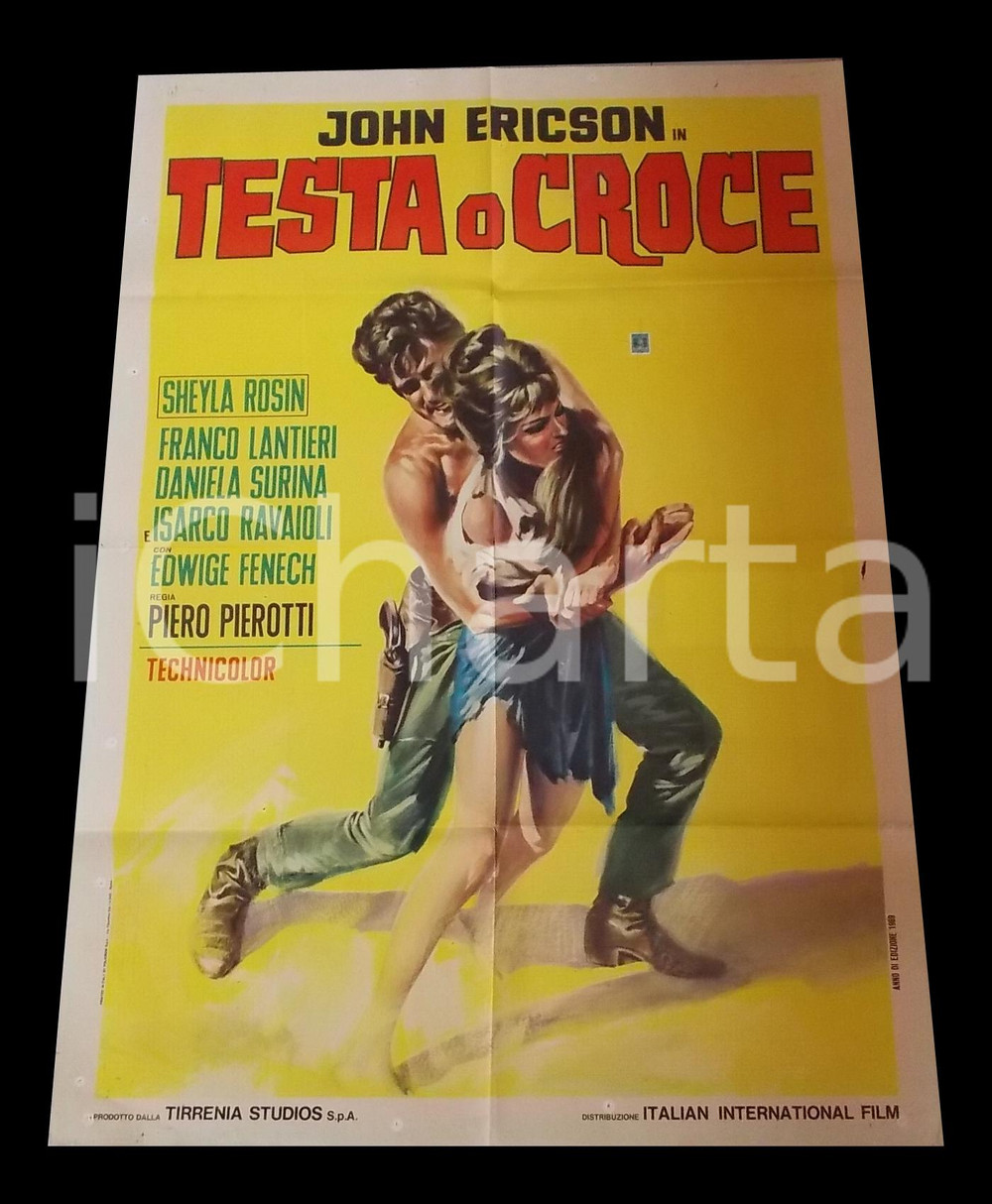 Materiale cinematografico d’epoca 1969 TESTA O CROCE John ERICSON Spela ROZIN Edwige FENECH Manifesto WESTERN 1