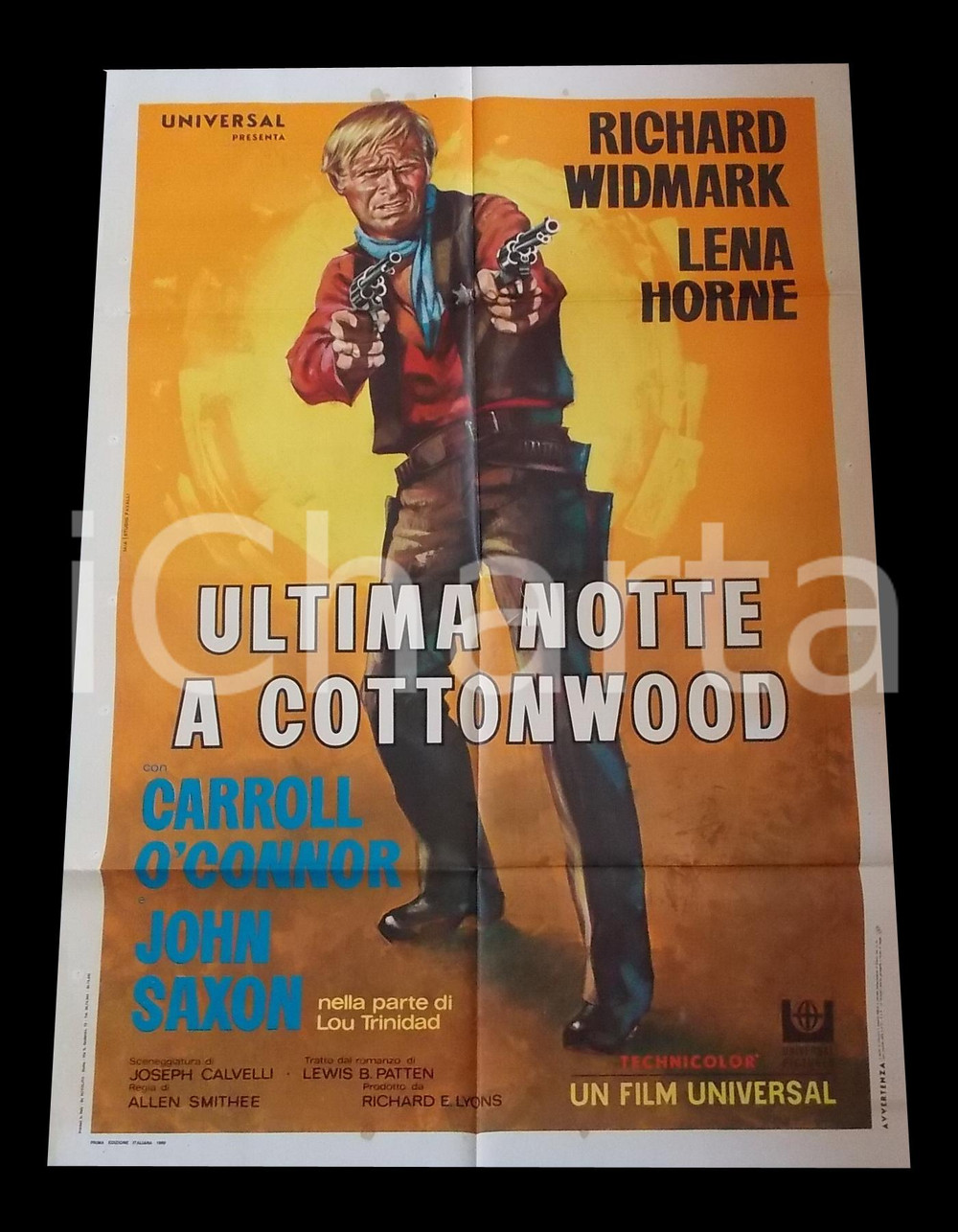 Materiale cinematografico d’epoca 1969 ULTIMA NOTTE A COTTONWOOD Richard WIDMARK Lena HORNE Manifesto WESTERN 1
