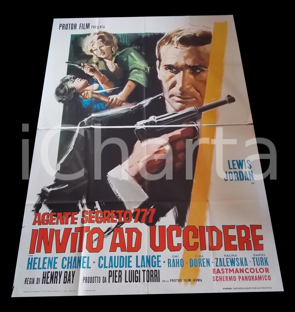 Materiale cinematografico d’epoca 1966 AGENTE SEGRETO 777 Invito a uccidere  Tiziano CORTINI Manifesto 140x200 1