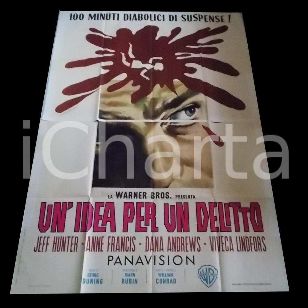 Materiale cinematografico d’epoca 1965 UN IDEA PER UN DELITTO Jeffrey HUNTER Dana ANDREWS Anne FRANCIS Manifesto 1