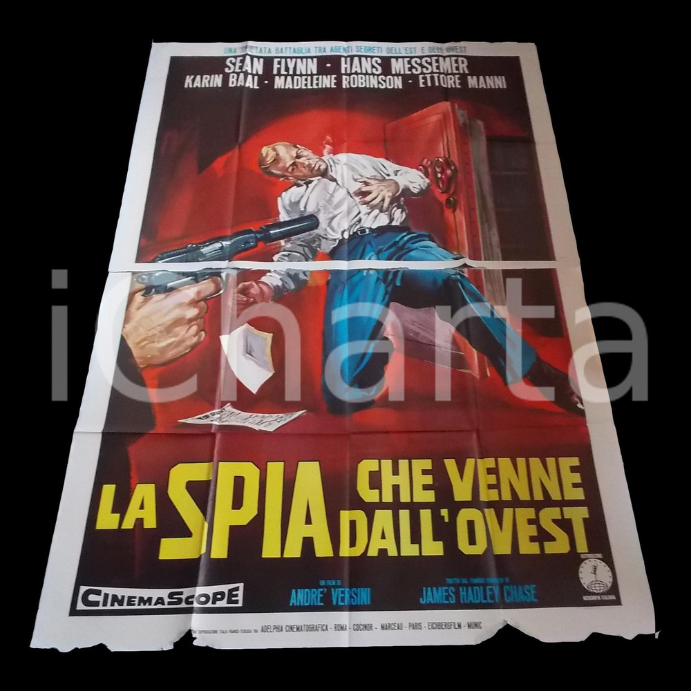 Materiale cinematografico d’epoca 1964 LA SPIA CHE VENNE DALL OVEST Sean FLYNN Madeleine ROBINSON Manifesto 1