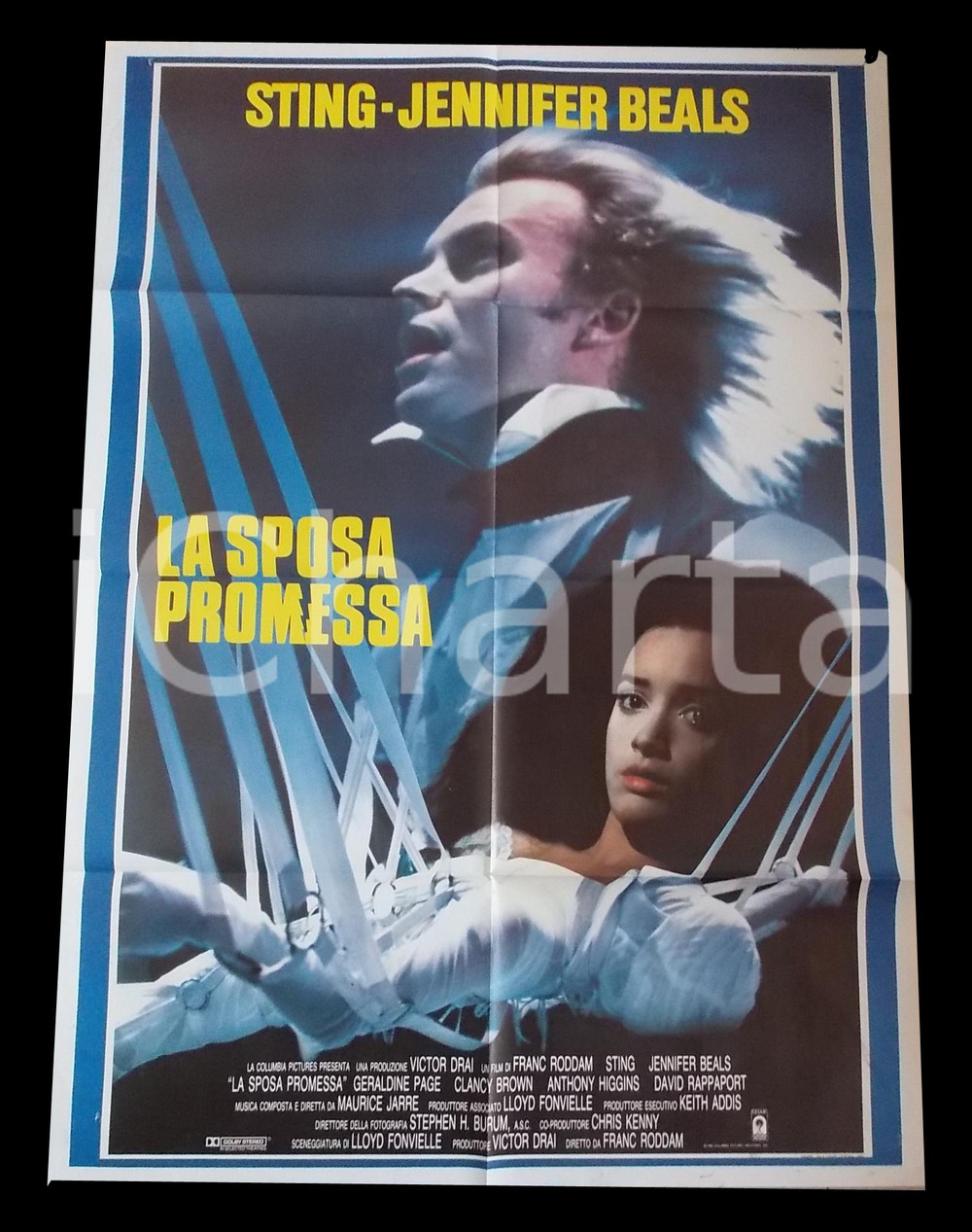 Materiale cinematografico d’epoca 1985 LA SPOSA PROMESSA  STING Jennifer BEALS Anthony HIGGINS Manifesto 100x140 1