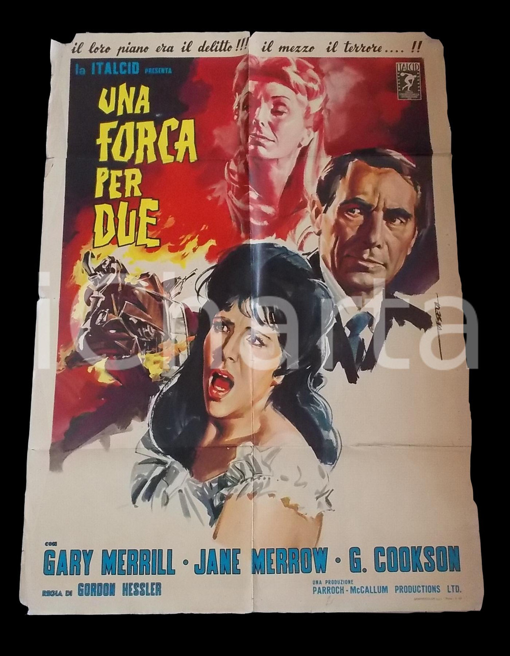 Materiale cinematografico d’epoca 1965 UNA FORCA PER DUE Gary MERRILL Jane MERROW Georgina COOKSON Manifesto 1