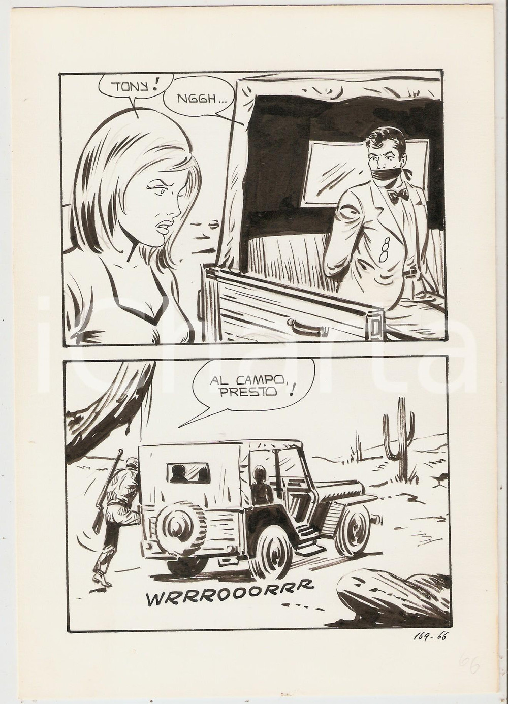 Opera d’arte autentica 1970 ca BONNIE n.169 tav.66 Originale Camillo ZUFFI Fumetto erotico EDIPERIODICI 1
