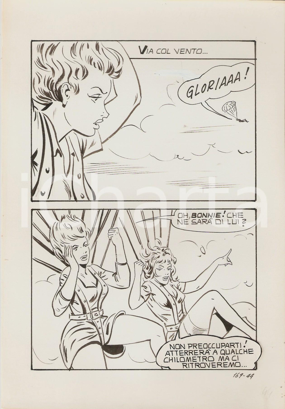 Opera d’arte autentica 1970 ca BONNIE n.169 tav.44 Originale Camillo ZUFFI Fumetto erotico EDIPERIODICI 1