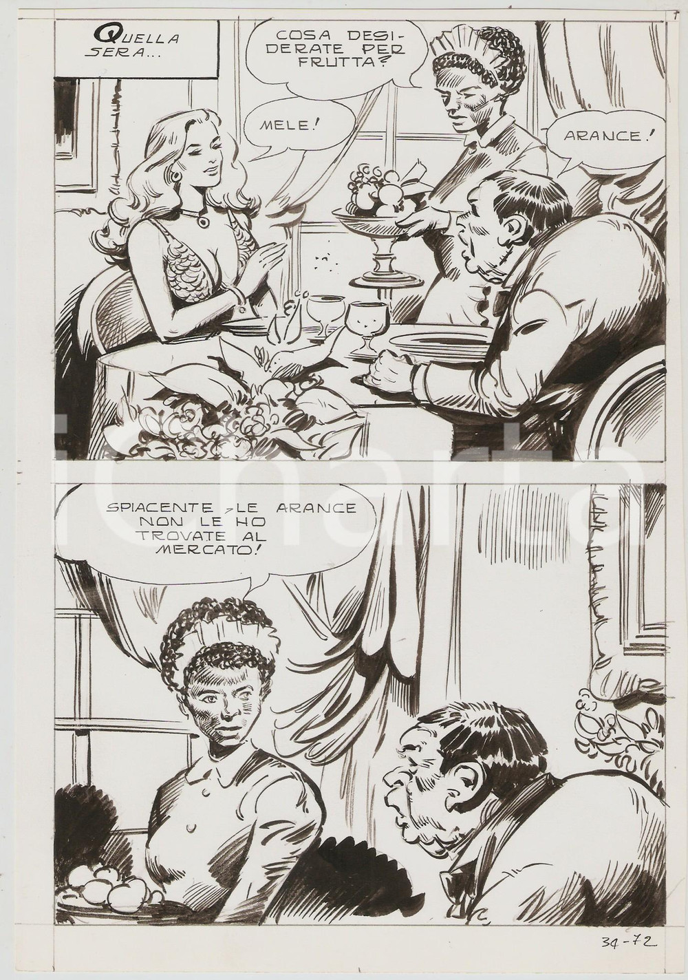 Opera d’arte autentica 1980 ca CIMITERIA n.34 tav. 72 Originale di TONELLI Fumetto erotico EDIFUMETTO 1