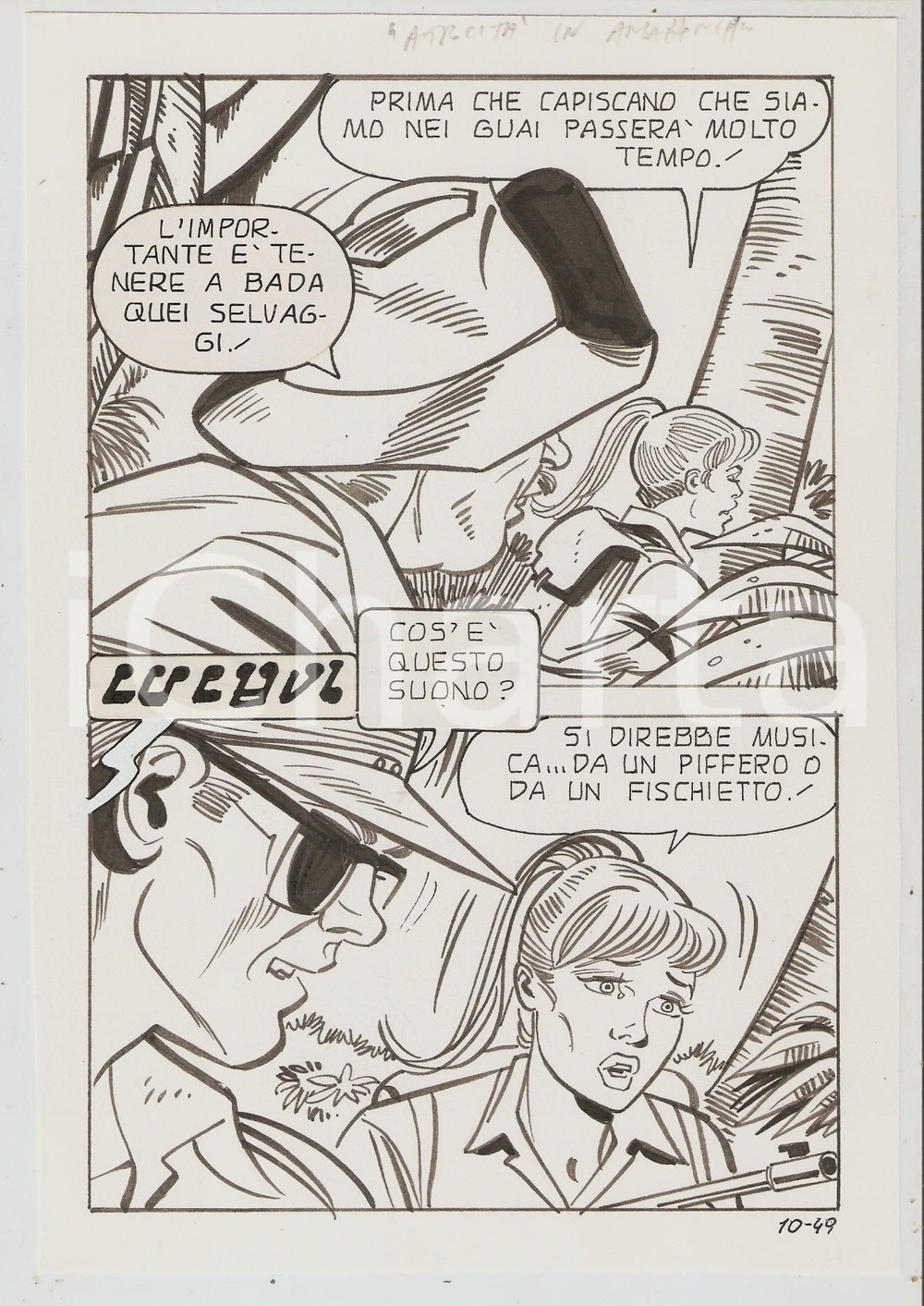 Opera d’arte autentica 1975 ca SUPERFUMETTI n.12 AtrocitÃ  in Amazzonia  Tavola 49 originale EDIFUMETTO 1