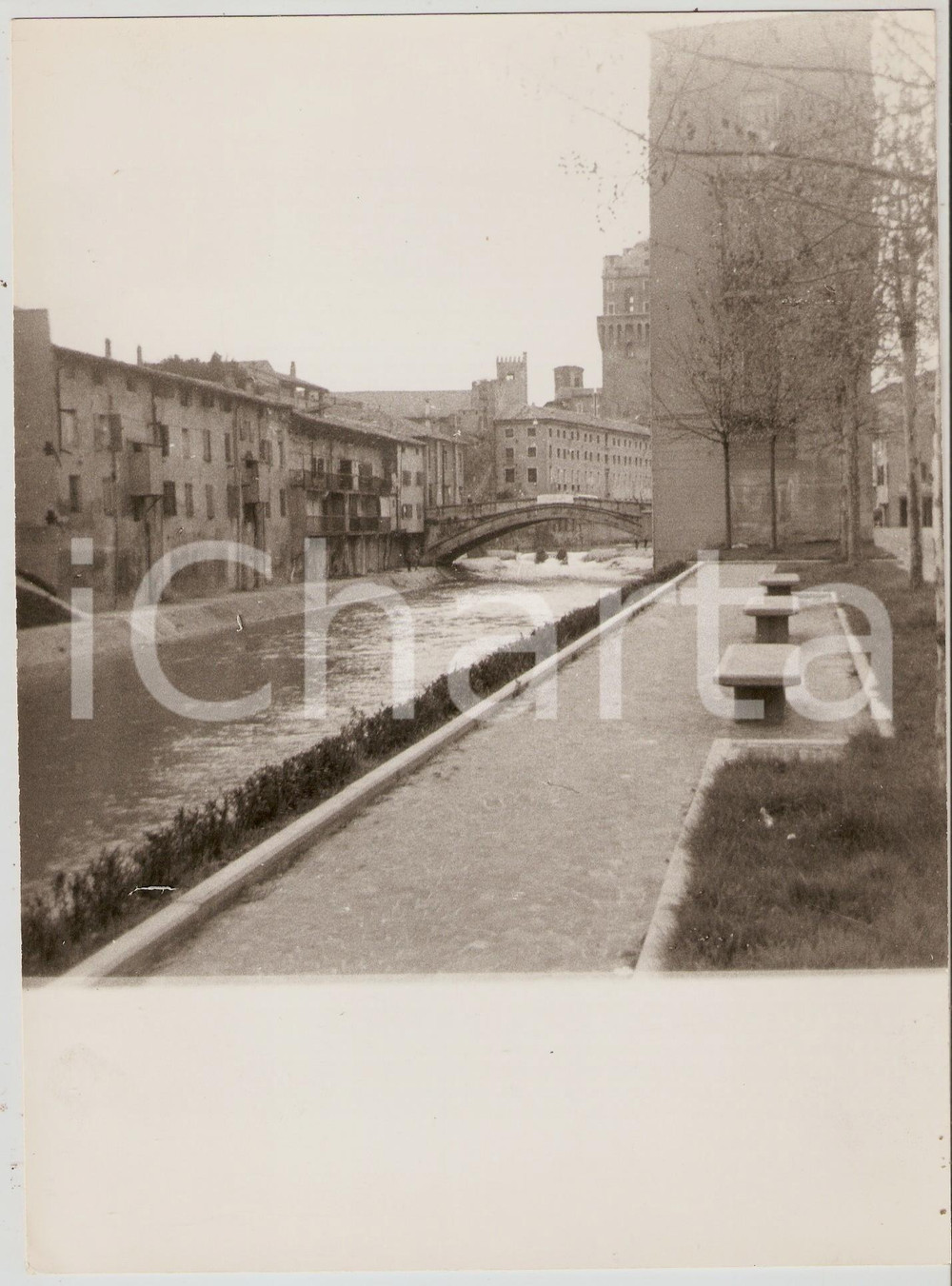 Fotografia d epoca originale 1970 ca PADOVA Veduta di ponte Sant Agostino e osservatorio astronomico Foto 1