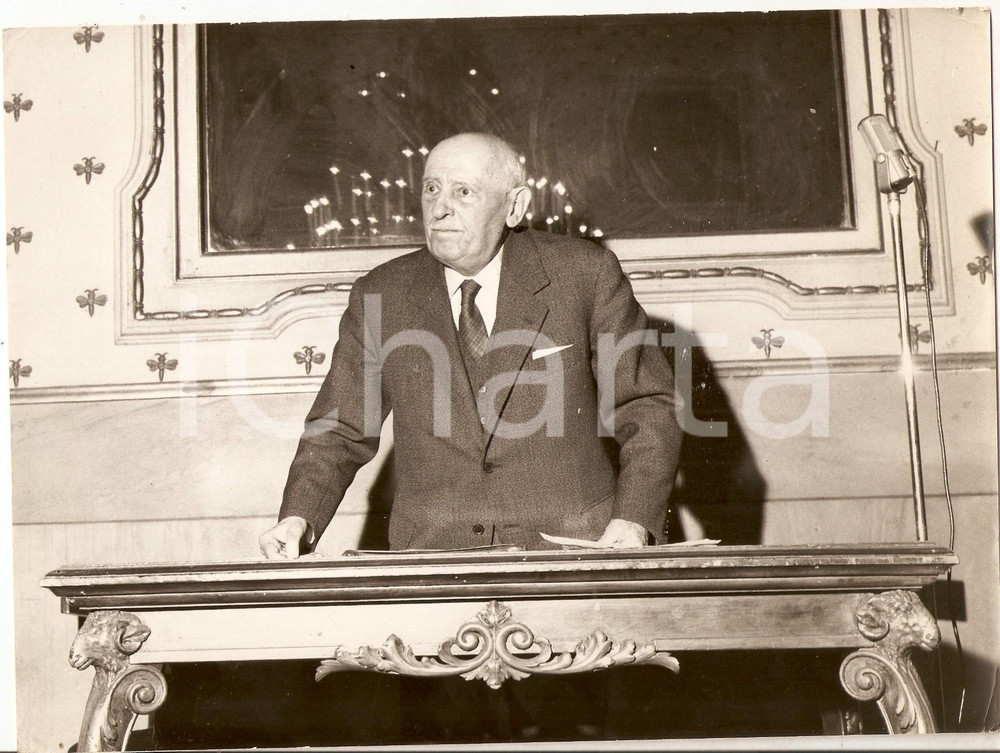 Fotografia d epoca originale 1965 ca PADOVA Ritratto del prof. Giuseppe FIOCCO Foto 24x18 cm 1