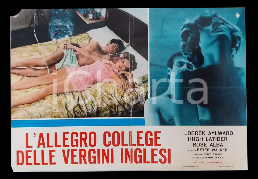 Materiale cinematografico d’epoca 1969 L ALLEGRO COLLEGE DELLE VERGINI INGLESI Derek AYLWARD Rose ALBA Lobby card 1