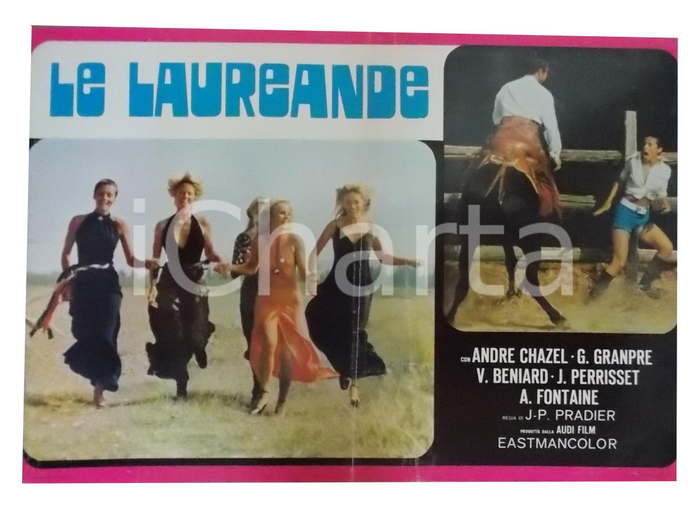 Materiale cinematografico d’epoca 1973 LE LAUREANDE André CHAZEL Gisèle GRANDPRE  Victor BENIARD Lobby card 63x45 1