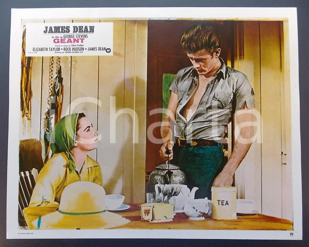 Materiale cinematografico d’epoca 1970 ca IL GIGANTE Elizabeth TAYLOR James DEAN Lobby card EDIZIONE FRANCESE 1