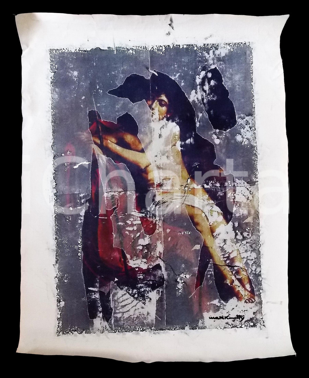 Stampa, bozzetto originale 1990 ca Max KUATTY Polaretablo  Great authors CARAVAGGIO Stampa su pvc 72x92 cm 1