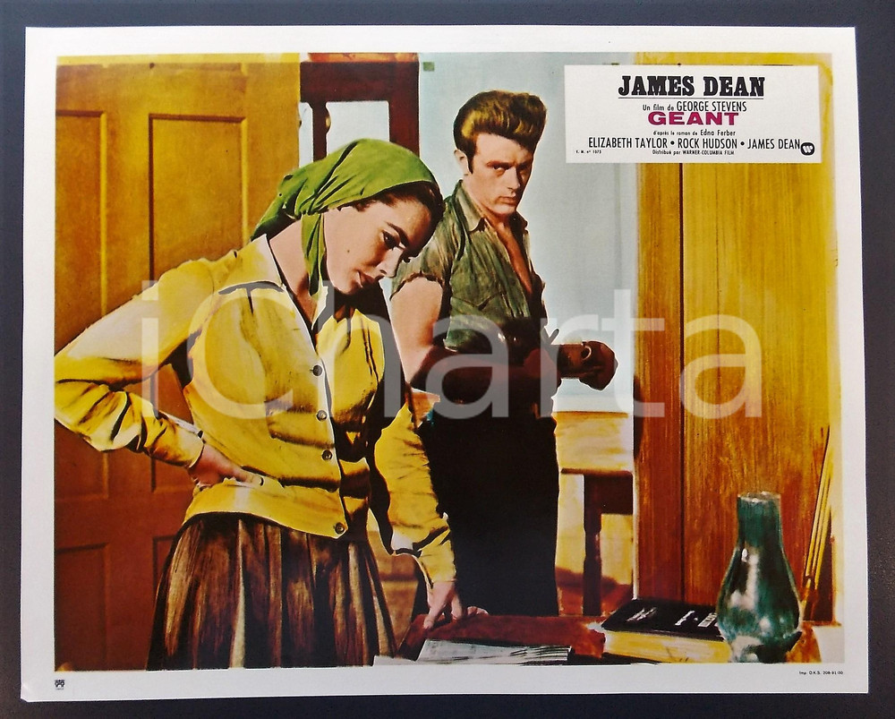 Materiale cinematografico d’epoca 1970 ca IL GIGANTE James DEAN Elizabeth TAYLOR Lobby card EDIZIONE FRANCESE 1
