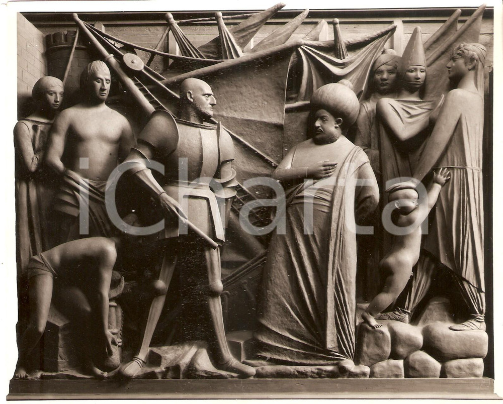 Fotografia d epoca originale 1965 ca PADOVA Basilica di Sant Antonio  Altorilievo Battaglia di Lepanto Foto 1