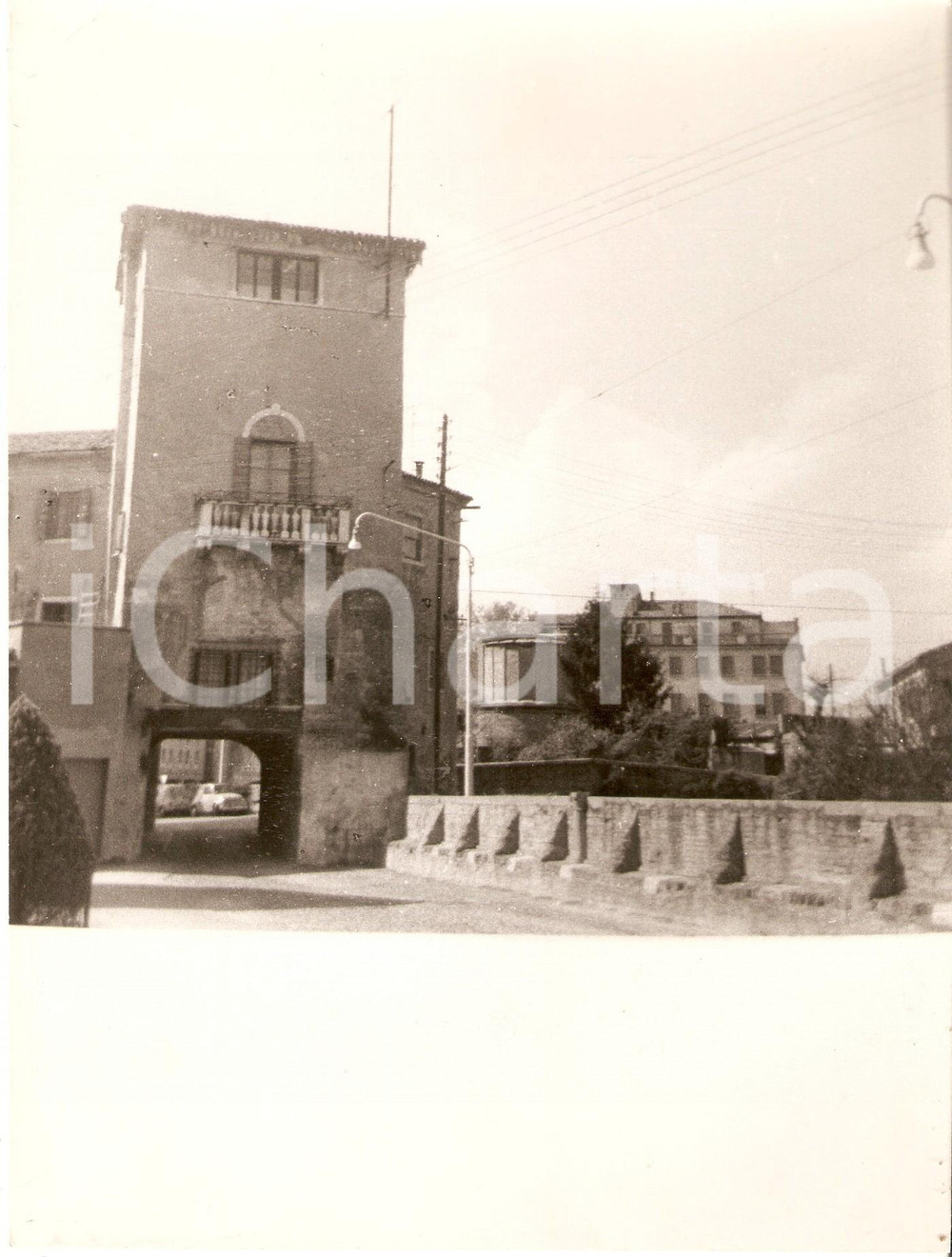 Fotografia d epoca originale 1970 ca PADOVA Panorama con ponte e palazzo storico Foto 17x23 cm 1