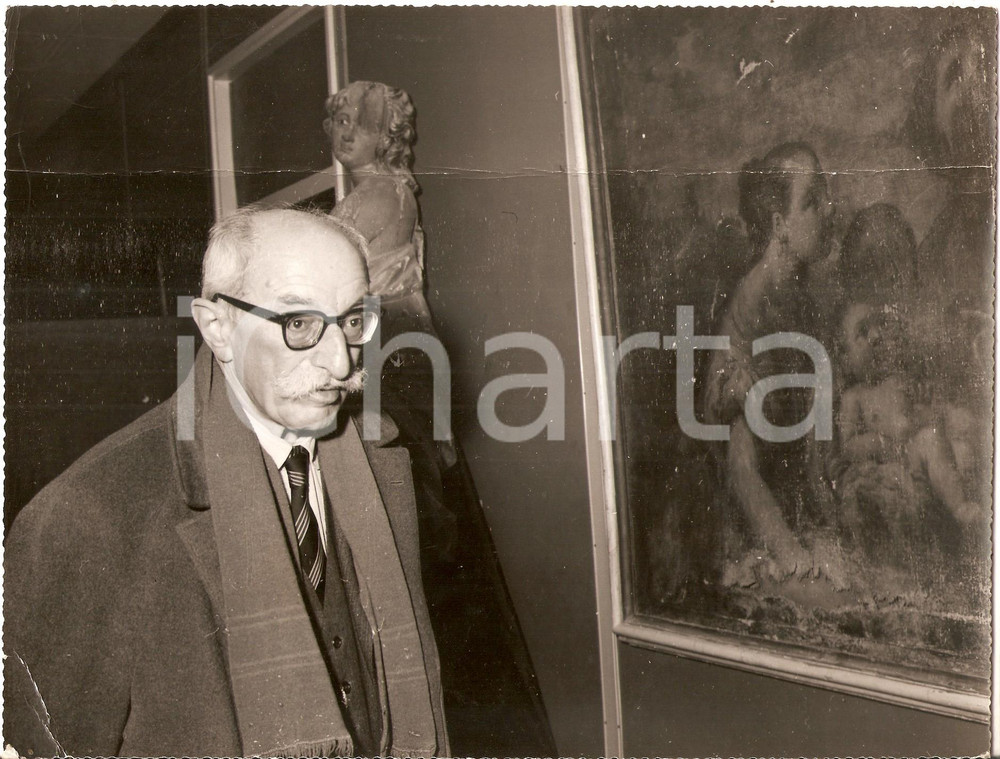 Fotografia d epoca originale 1967 CAMPODARSEGO Professor Andrea FERRARI visita mostra Foto DANNEGGIATA 1